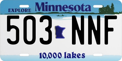 MN license plate 503NNF