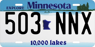 MN license plate 503NNX