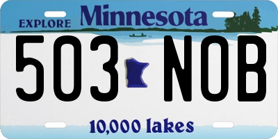 MN license plate 503NOB