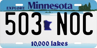 MN license plate 503NOC