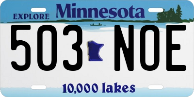 MN license plate 503NOE