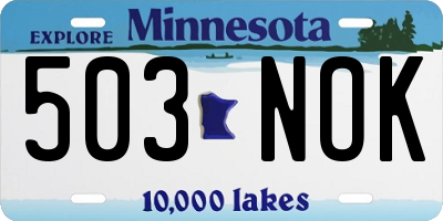 MN license plate 503NOK