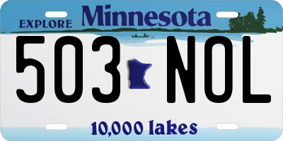 MN license plate 503NOL