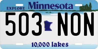 MN license plate 503NON