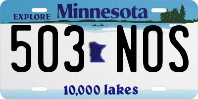 MN license plate 503NOS
