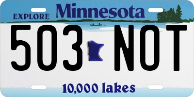 MN license plate 503NOT