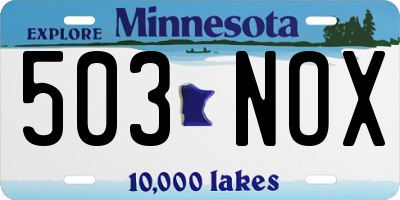 MN license plate 503NOX
