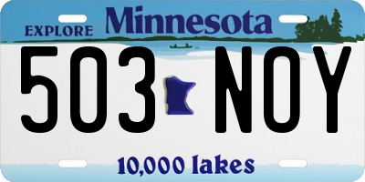MN license plate 503NOY