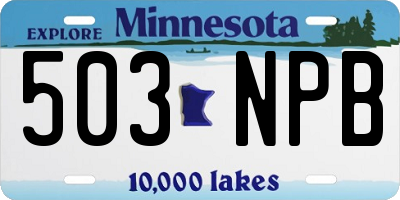 MN license plate 503NPB