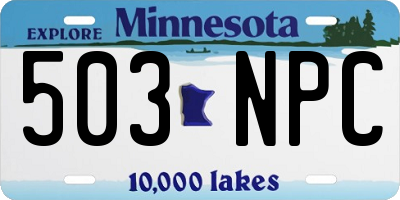 MN license plate 503NPC