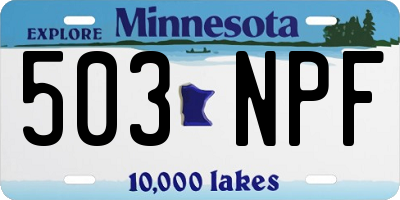 MN license plate 503NPF