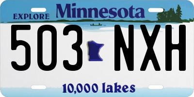 MN license plate 503NXH