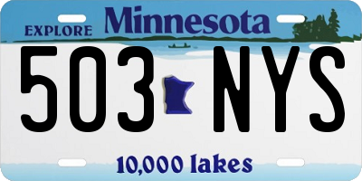 MN license plate 503NYS