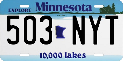 MN license plate 503NYT