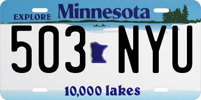 MN license plate 503NYU