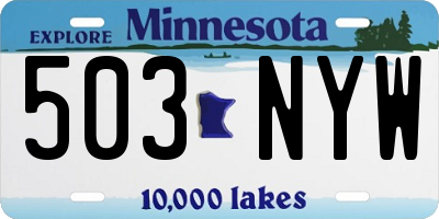 MN license plate 503NYW