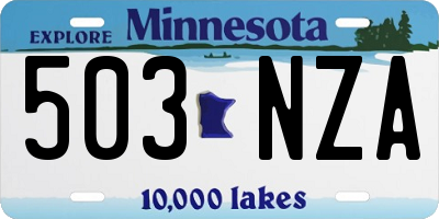 MN license plate 503NZA