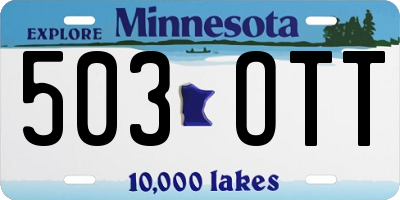 MN license plate 503OTT