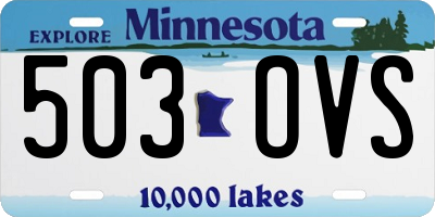 MN license plate 503OVS