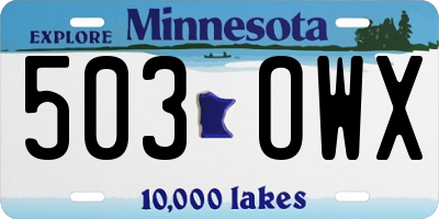 MN license plate 503OWX