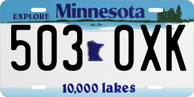 MN license plate 503OXK