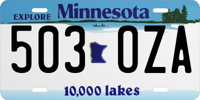 MN license plate 503OZA