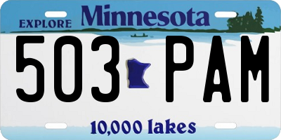 MN license plate 503PAM