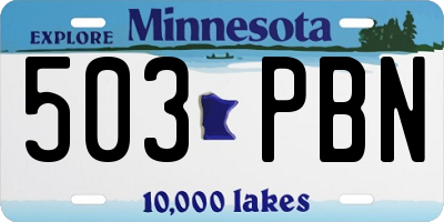 MN license plate 503PBN