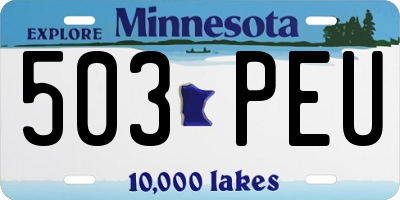 MN license plate 503PEU