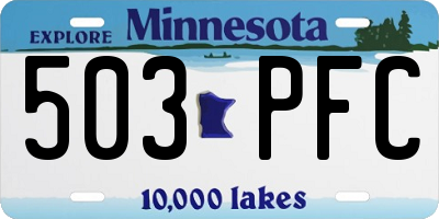 MN license plate 503PFC