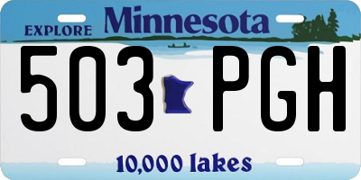MN license plate 503PGH