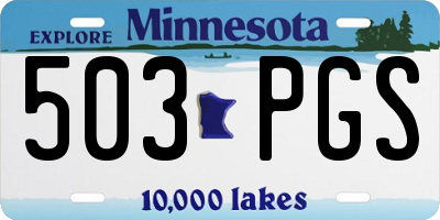 MN license plate 503PGS