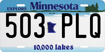 MN license plate 503PLQ