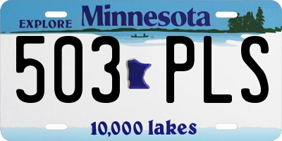 MN license plate 503PLS