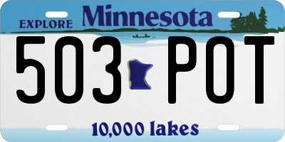 MN license plate 503POT