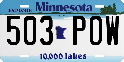 MN license plate 503POW