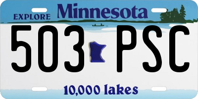 MN license plate 503PSC