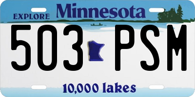MN license plate 503PSM
