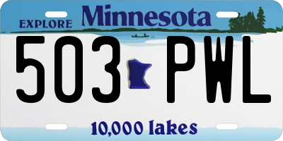 MN license plate 503PWL