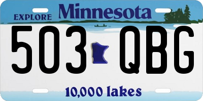 MN license plate 503QBG