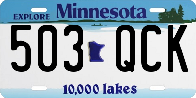 MN license plate 503QCK
