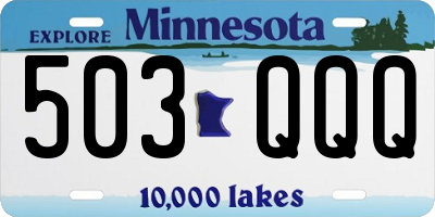 MN license plate 503QQQ