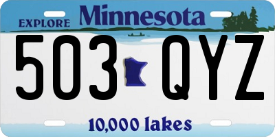 MN license plate 503QYZ