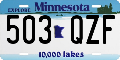MN license plate 503QZF