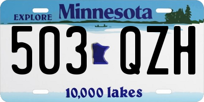 MN license plate 503QZH