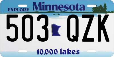 MN license plate 503QZK