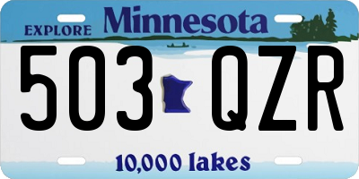 MN license plate 503QZR