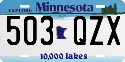 MN license plate 503QZX