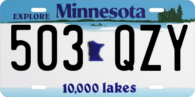 MN license plate 503QZY