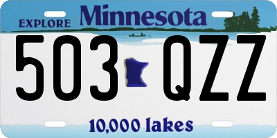 MN license plate 503QZZ